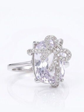 Deluxe Bow Ring, 925 Sterling Silver Charmed Aroma Bow Collection
